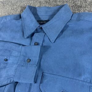 NWT Men’s Covington Dark Blue Ultra Faux Suede Shirt Large *Read